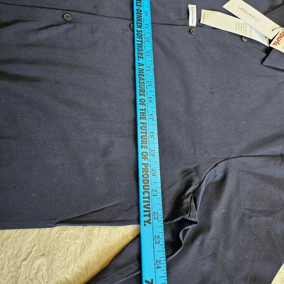 Calvin Klein Man's Navy Blue Cotton Cashmere Button Up Long Sleeves Shirt Size L - Picture 4 of 9